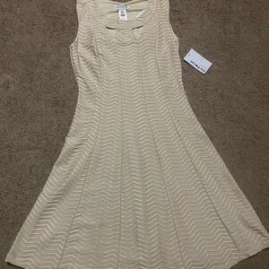 Enfocus Studio Cream Sleeveless Dress